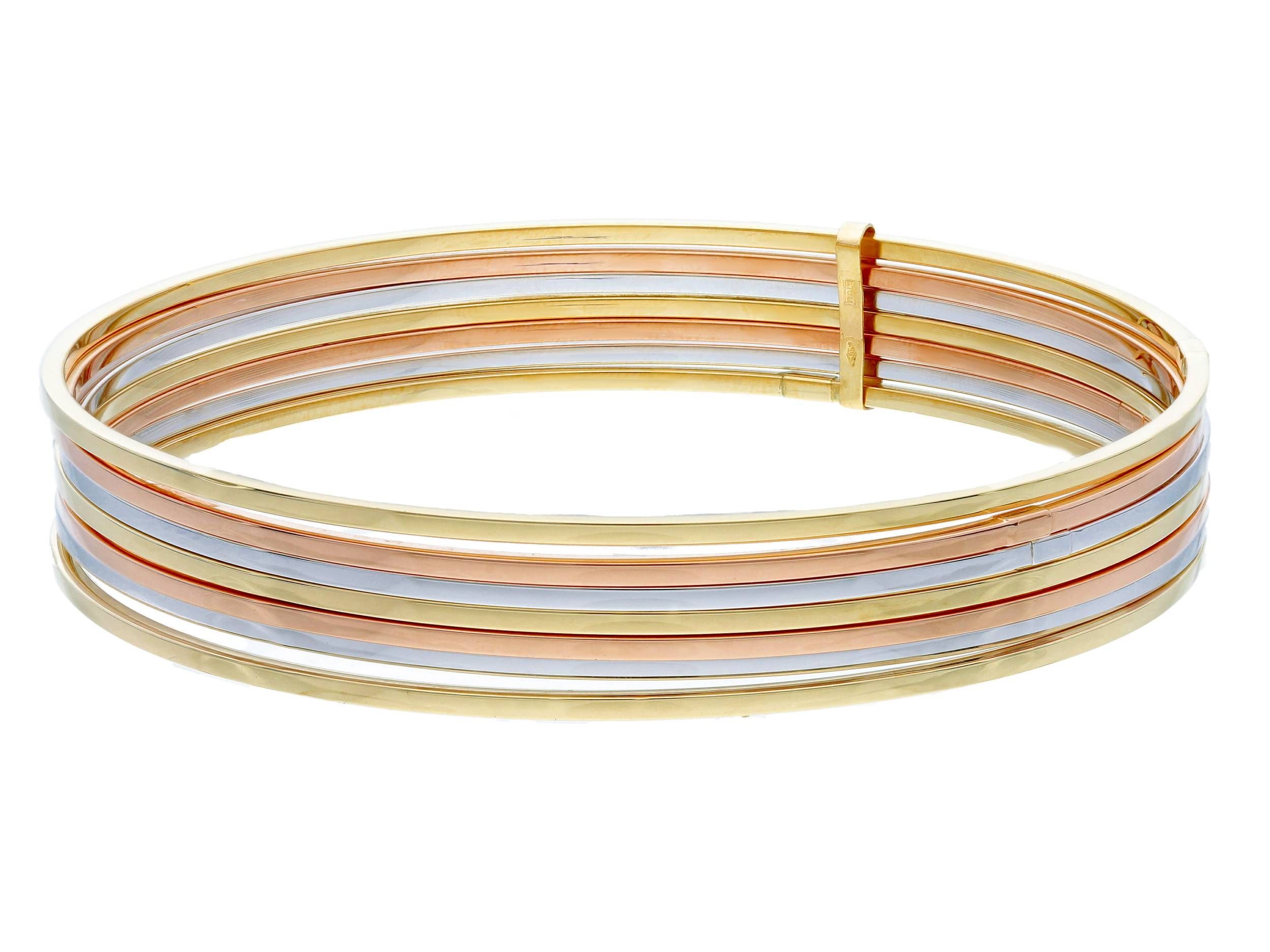White gold, rose gold & gold bracelet with 7 bars k14 (code S243792)